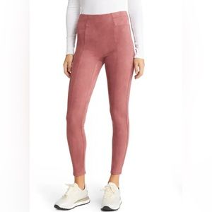 SPANX women’s faux suede pull on legging in rich rose size Small Petite NEW